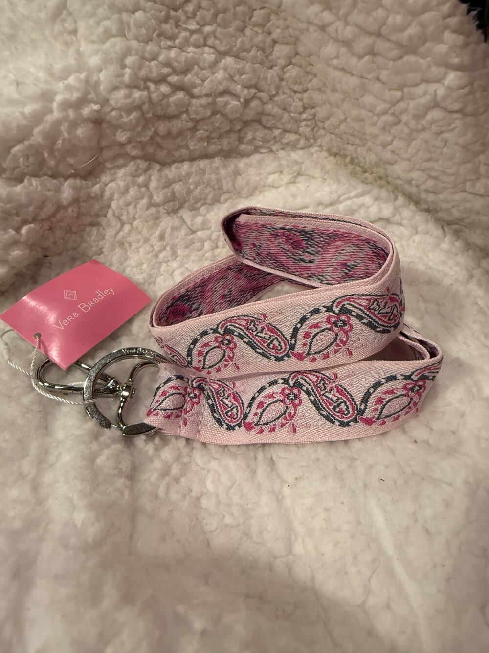 Vera Bradley Wide Lanyard - Felicity Paisley Pink